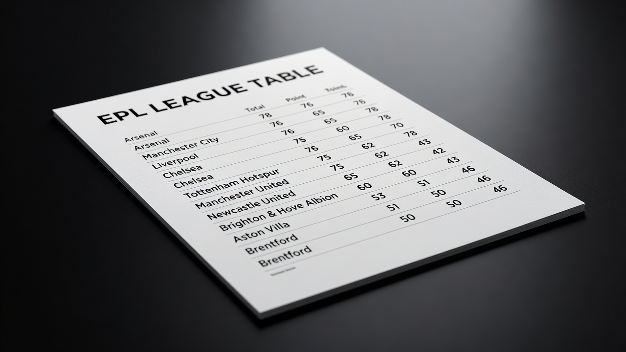 EPL Table Gaps Reveal Title and Europe Picture