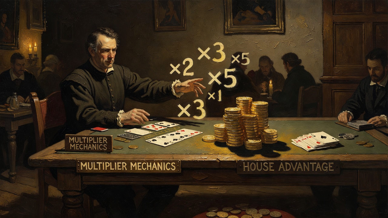 Multiplier mechanics and house advantage in live blackjack