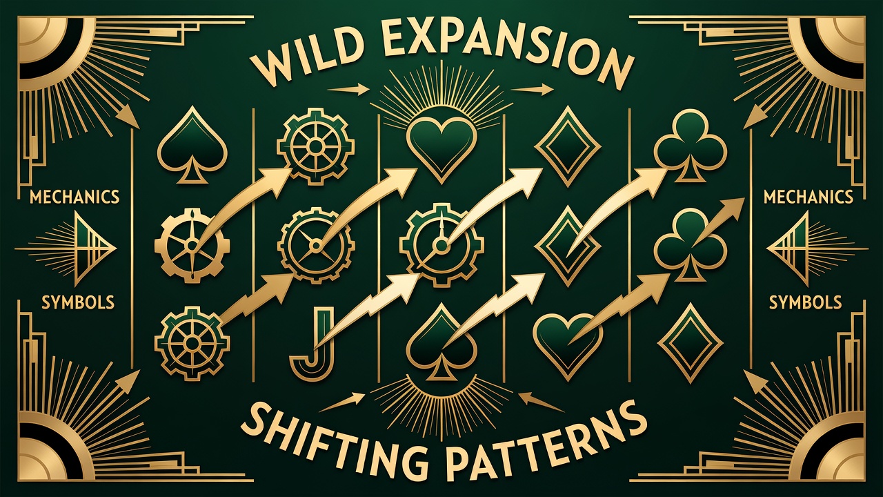 reel symbols with directional arrows showing wild expansion mechanics and shifting patterns