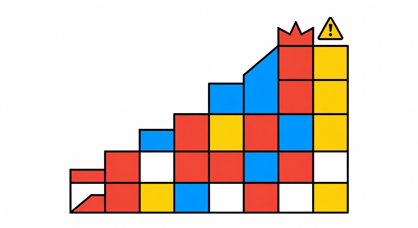 exponential betting sequence grid showing ceiling collision point, system failure threshold