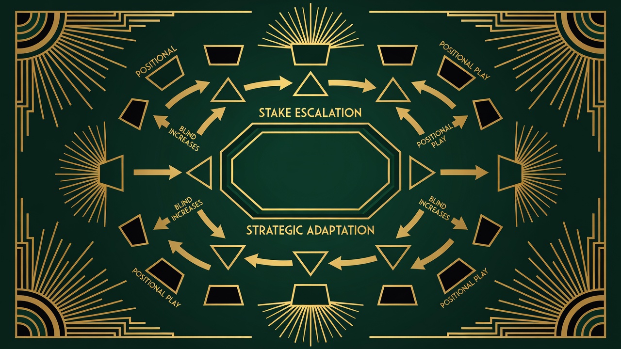 poker table positioning diagram showing stake escalation and strategic adaptation principles