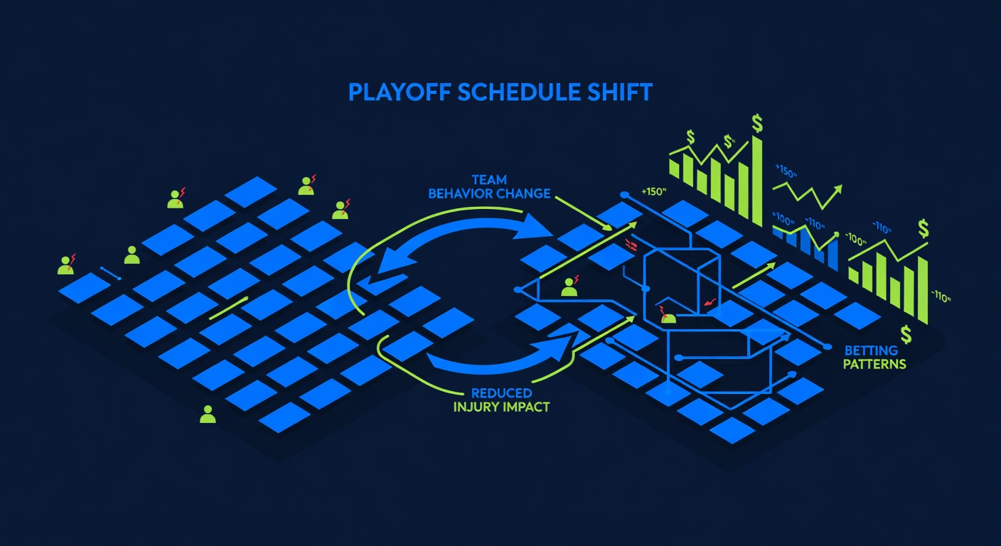 playoff schedule shift revealing team behavior change and reduced injury impact on betting patterns