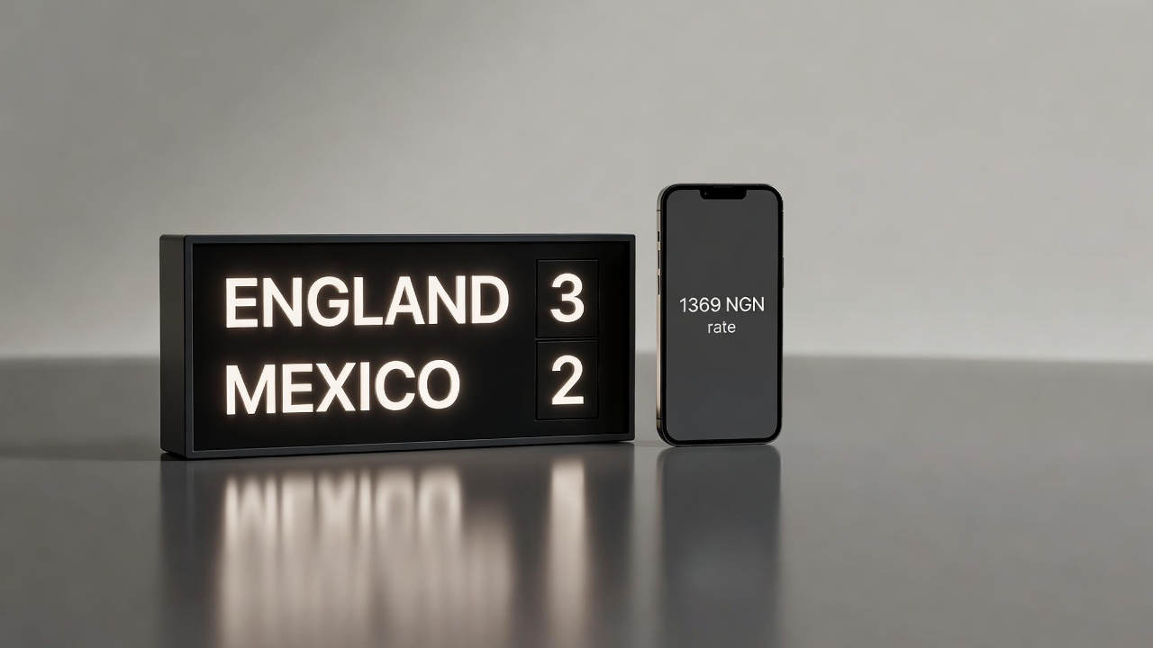 Numbers Snapshot: USDT at 1369 NGN and England 3-2 Mexico