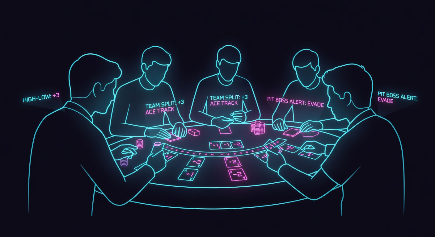 MIT student team card counting system at Las Vegas blackjack table with signal codes