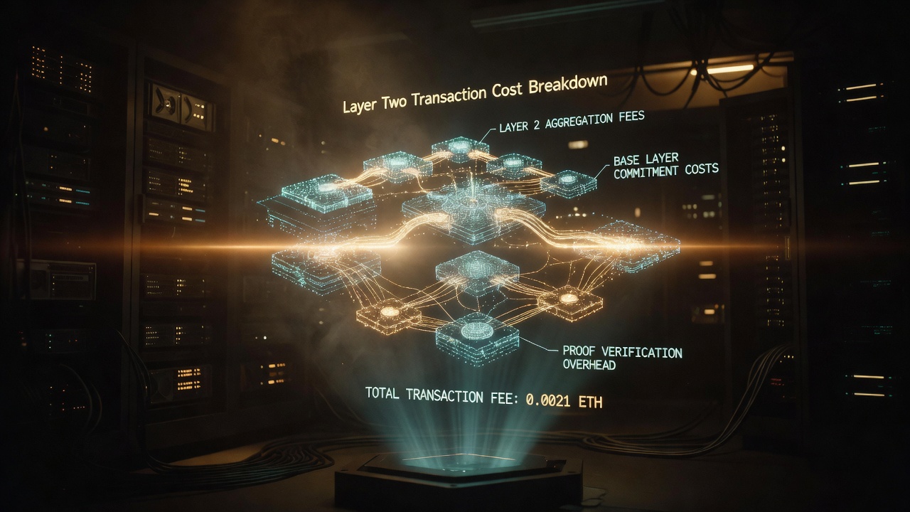 blockchain network fee structure diagram showing layer two transaction cost breakdown