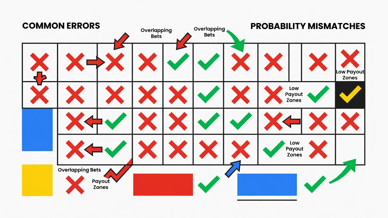 betting pattern chart showing common placement errors and probability mismatches clearly