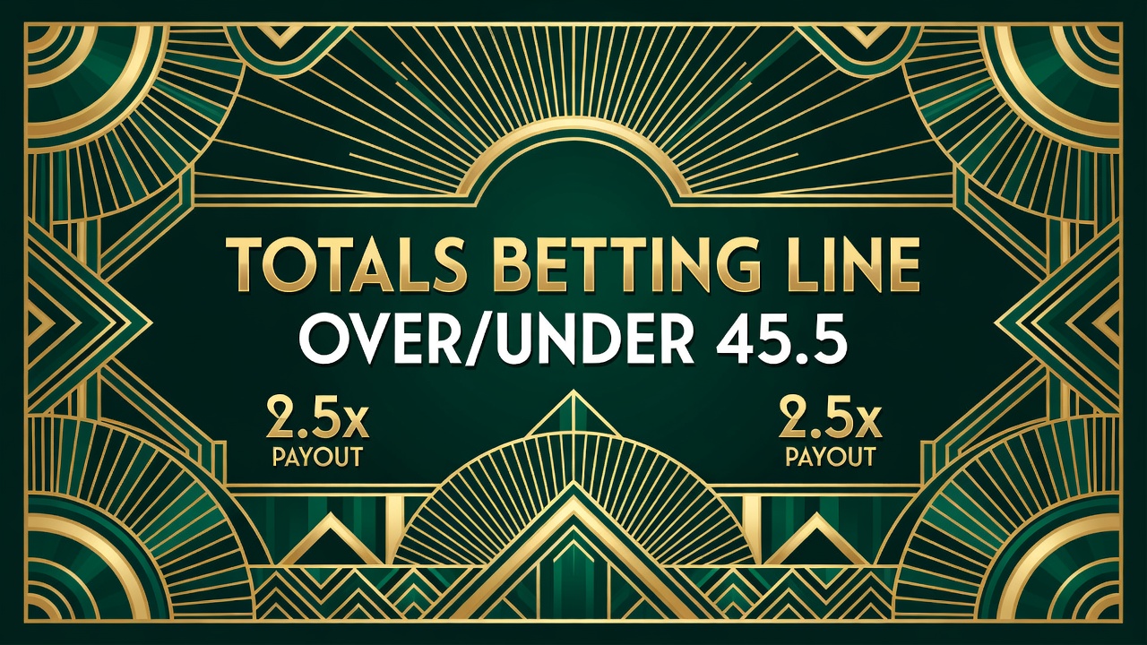totals betting line card showing numerical threshold with payout multipliers on both sides