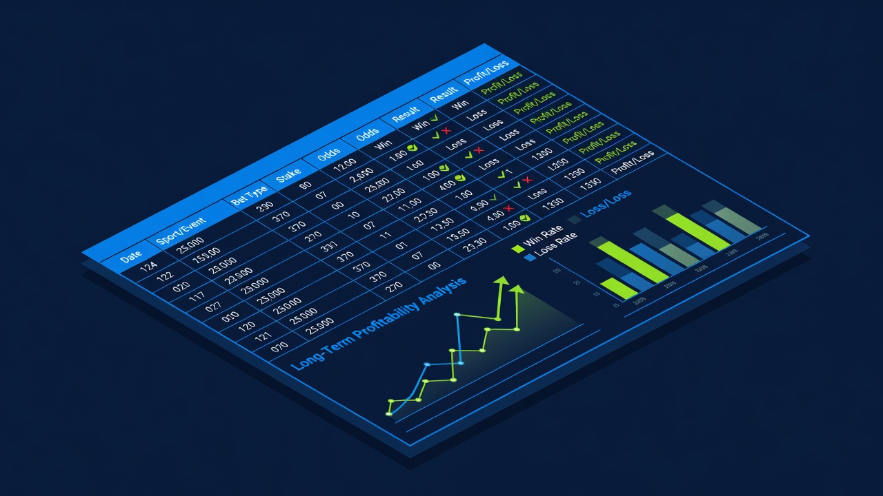 Sports bettor spreadsheet tracking wins, losses, and long-term profitability analysis