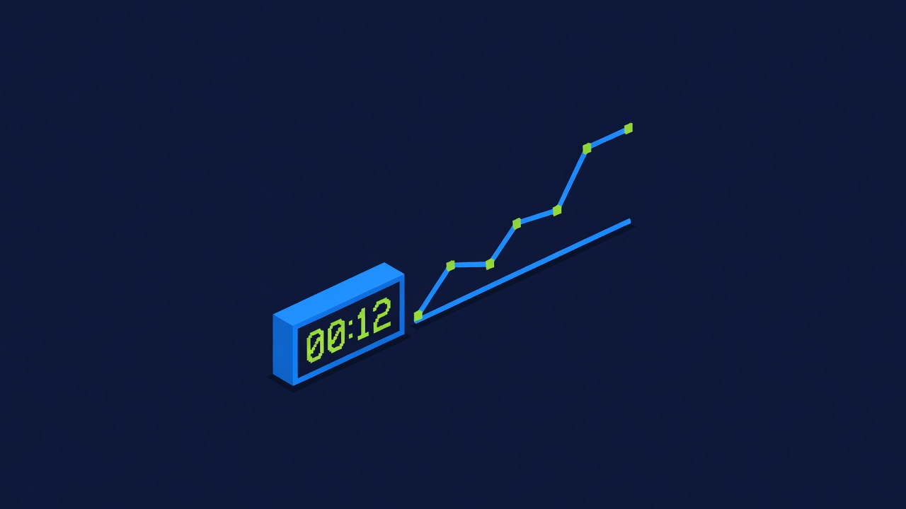 slot session timer display showing short duration highlighted against logarithmic value curve ascending