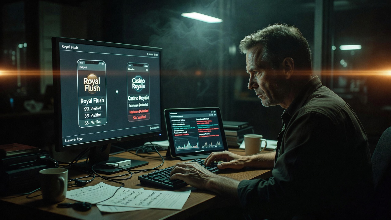 Identifying counterfeit casino applications and protecting devices from malware infections