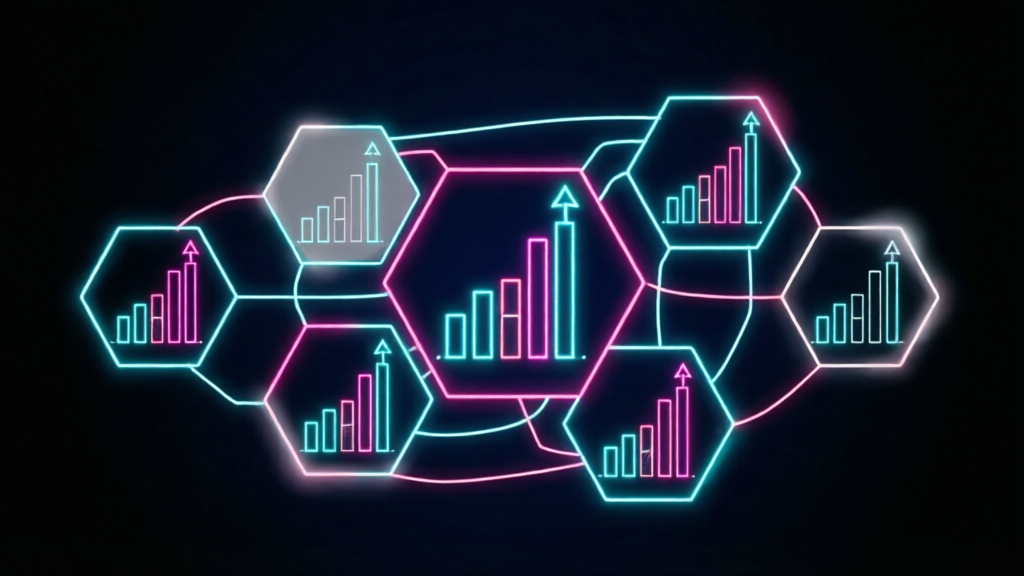 polygon uniswap pools with volume bars and price arrows