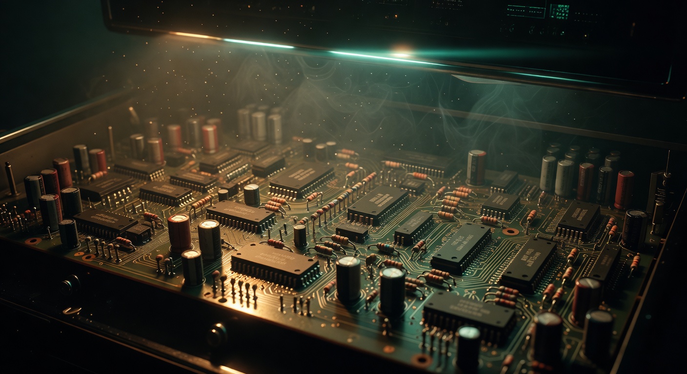 slot machine internal circuit board photograph showing electronic component configuration