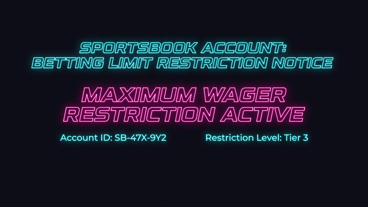 betting limit restriction notice from sportsbook account showing maximum wager restriction