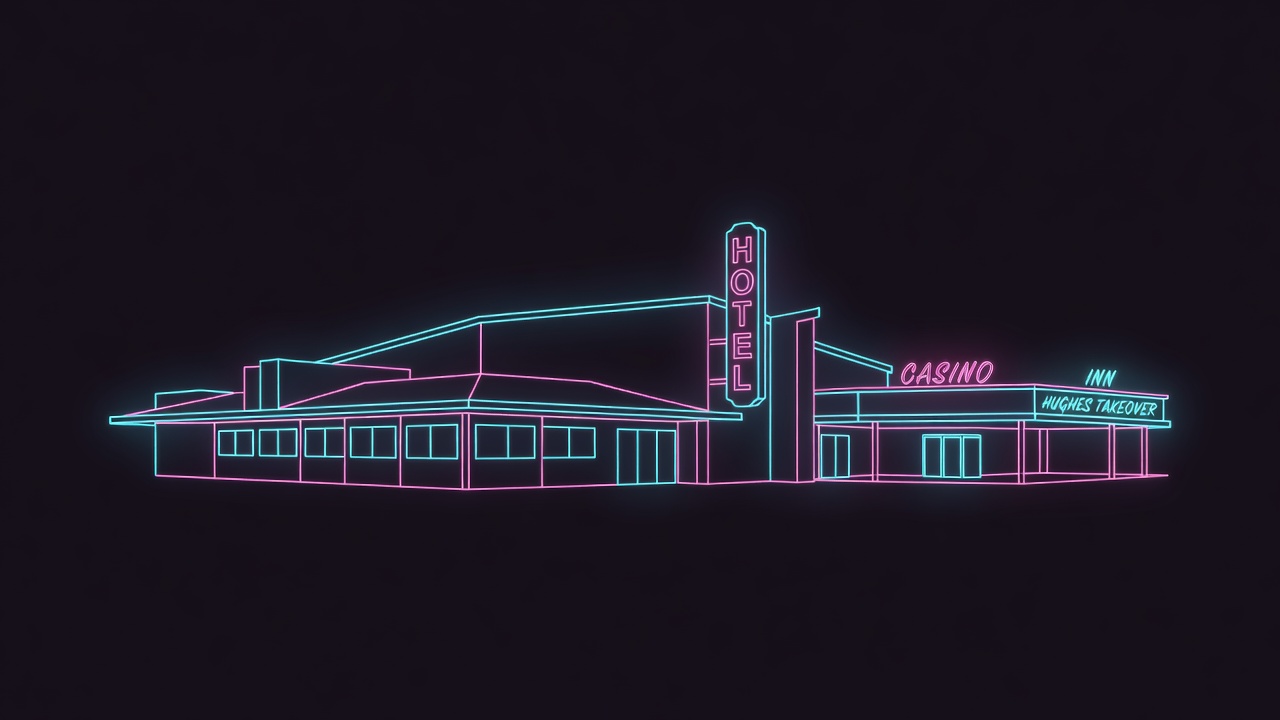 desert inn casino historic photograph showing hotel exterior from hughes era takeover