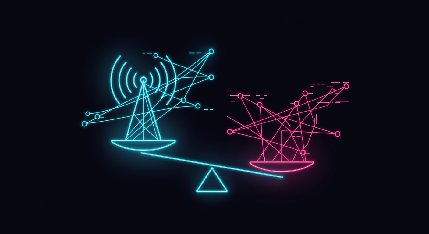mobile connection competing against cryptocurrency network latency on scale display
