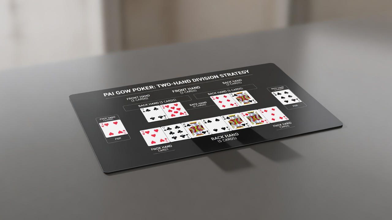 pai gow poker hand arrangement diagram showing two hand division strategy layout