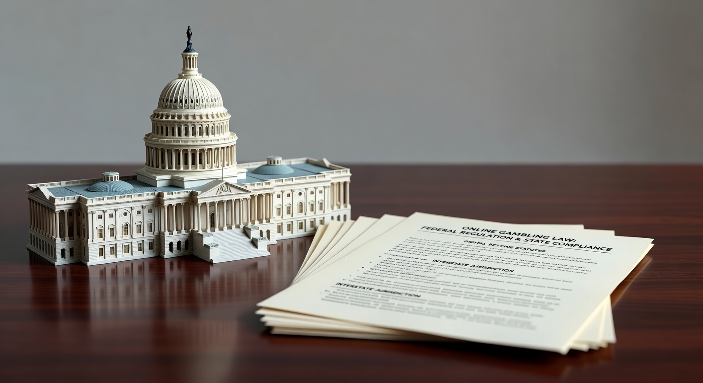 US Capitol building exterior beside legal documents representing online gambling law