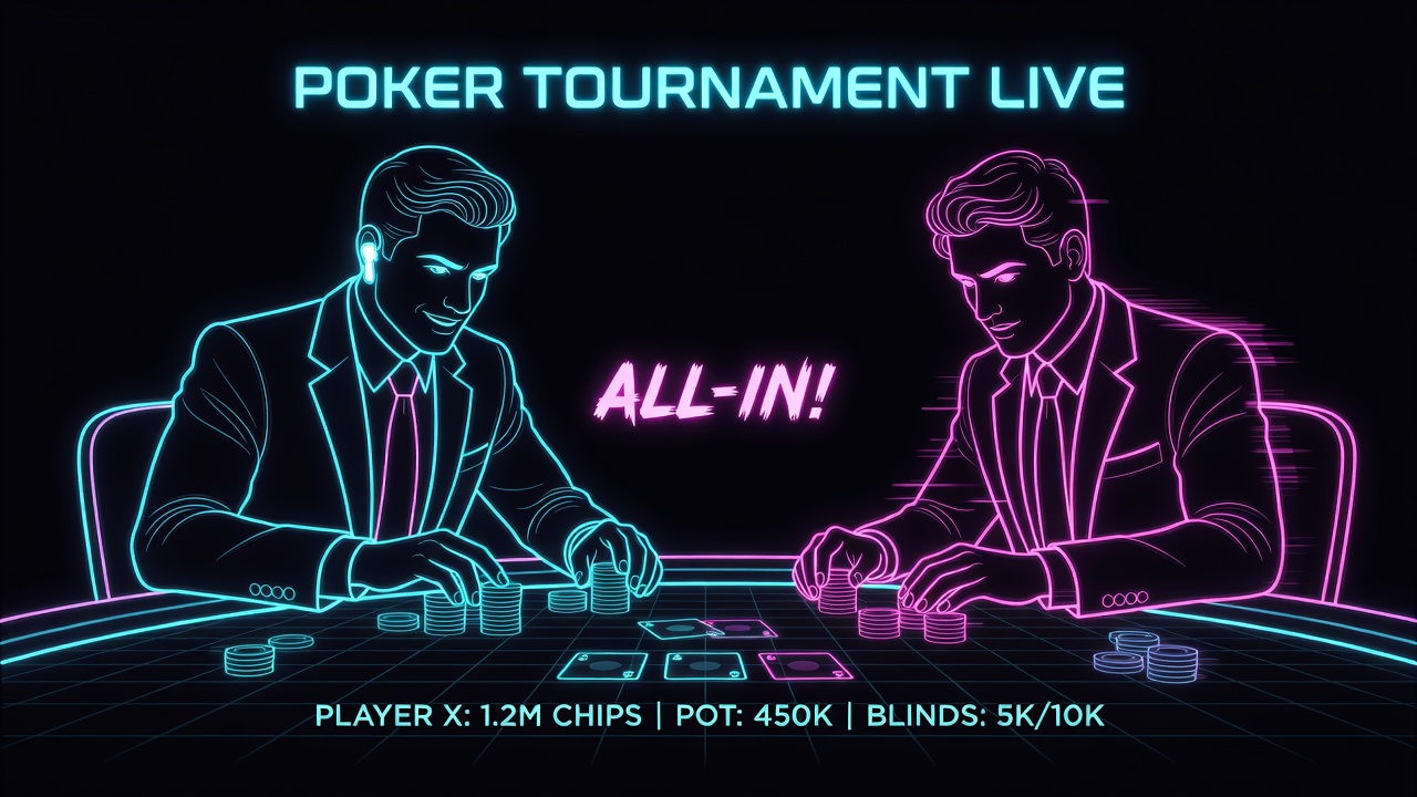 poker tournament broadcast footage showing table personality and competitive gameplay moment