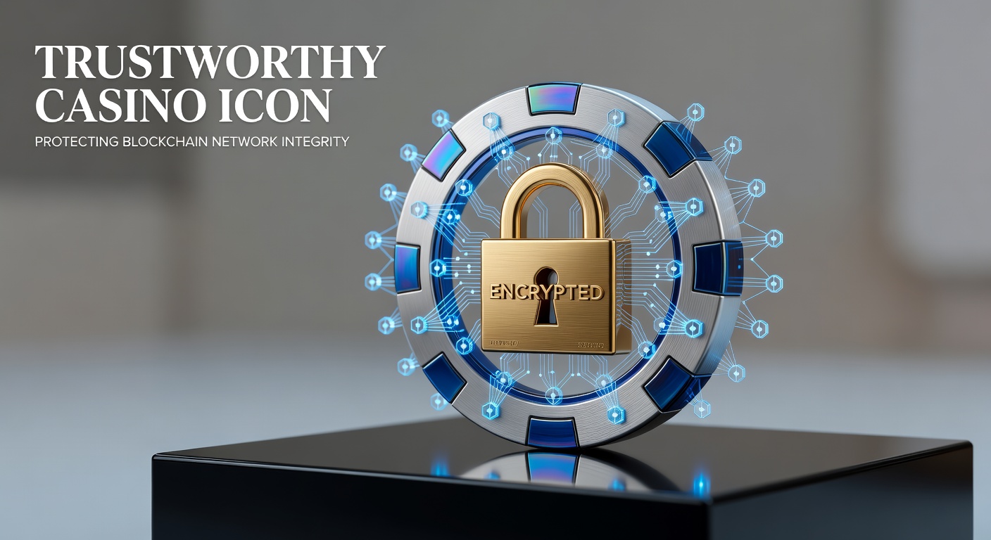 trustworthy casino icon showing encrypted lock protecting blockchain network integrity