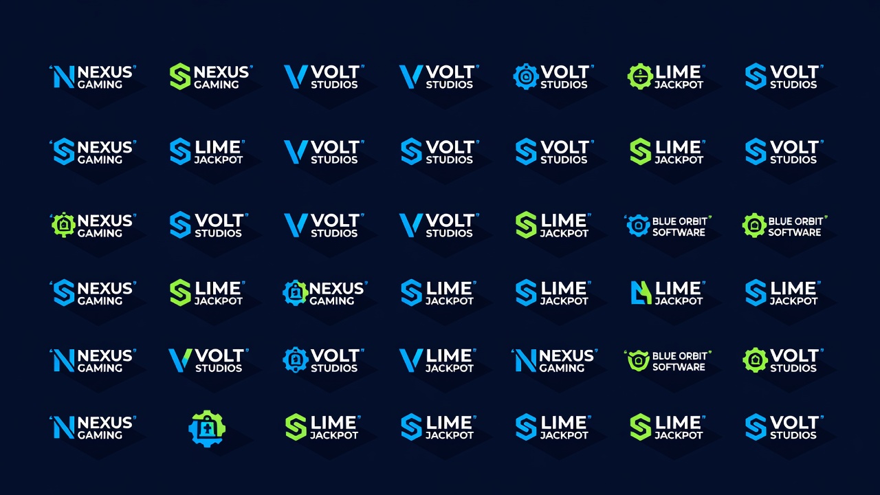 slot game studio logo collection showing major software provider publisher identifications