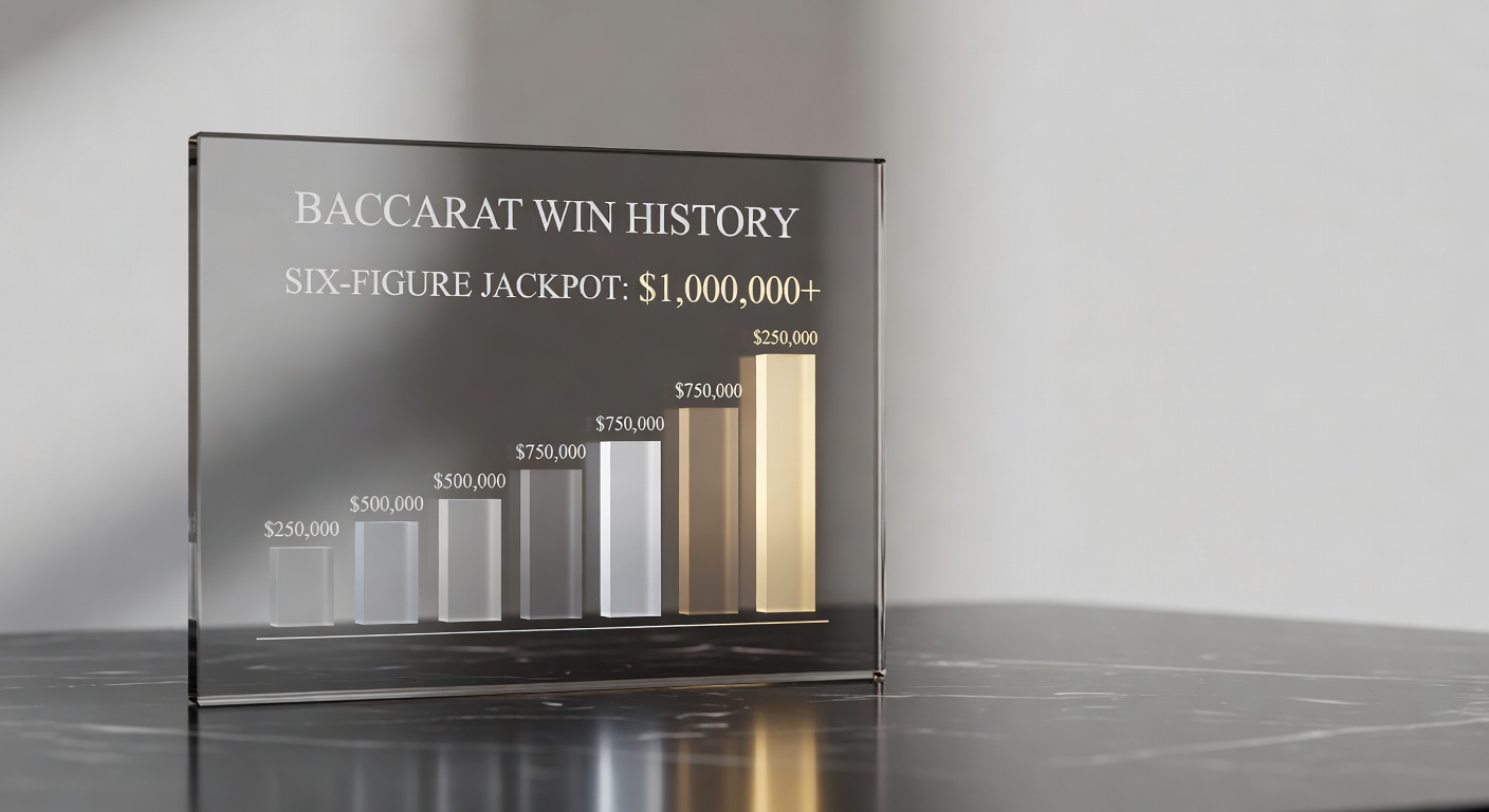 Baccarat win history with six figure jackpot value chart representation
