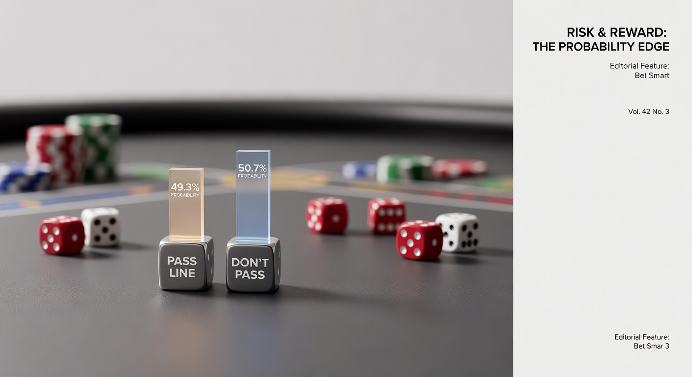 Pass line and don't pass bet risk calculation probability comparison