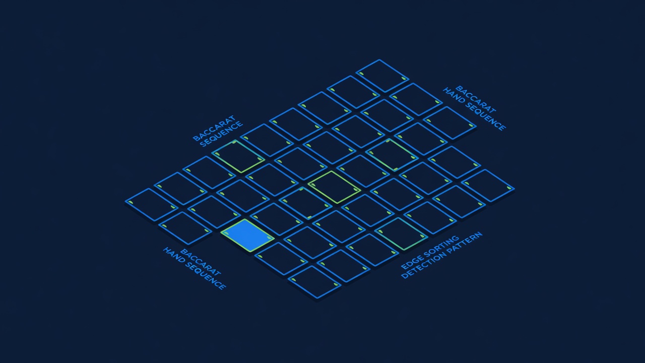 Edge sorting card technique detection pattern with baccarat hand sequence