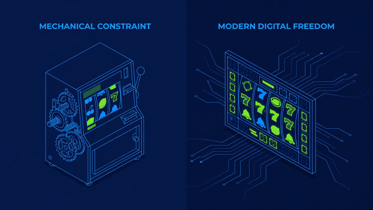 Fruit machine mechanical constraint versus modern digital slot freedom comparison