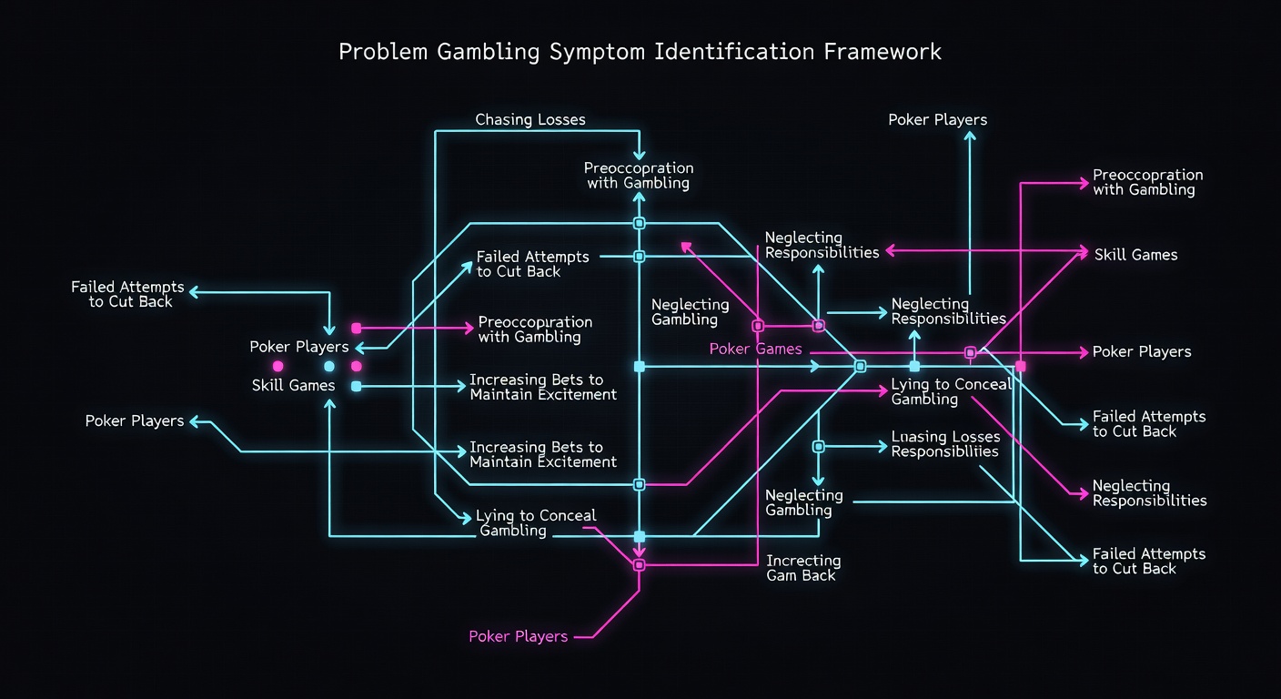 Problem gambling symptom identification framework for poker players and skill games