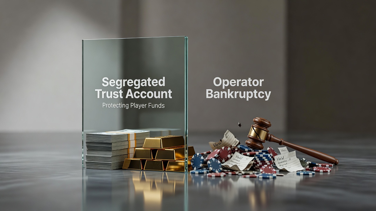 Segregated trust account structure protecting player funds from operator bankruptcy