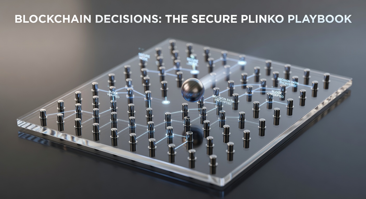 Plinko game grid with ball dropping through blockchain secured decision tree