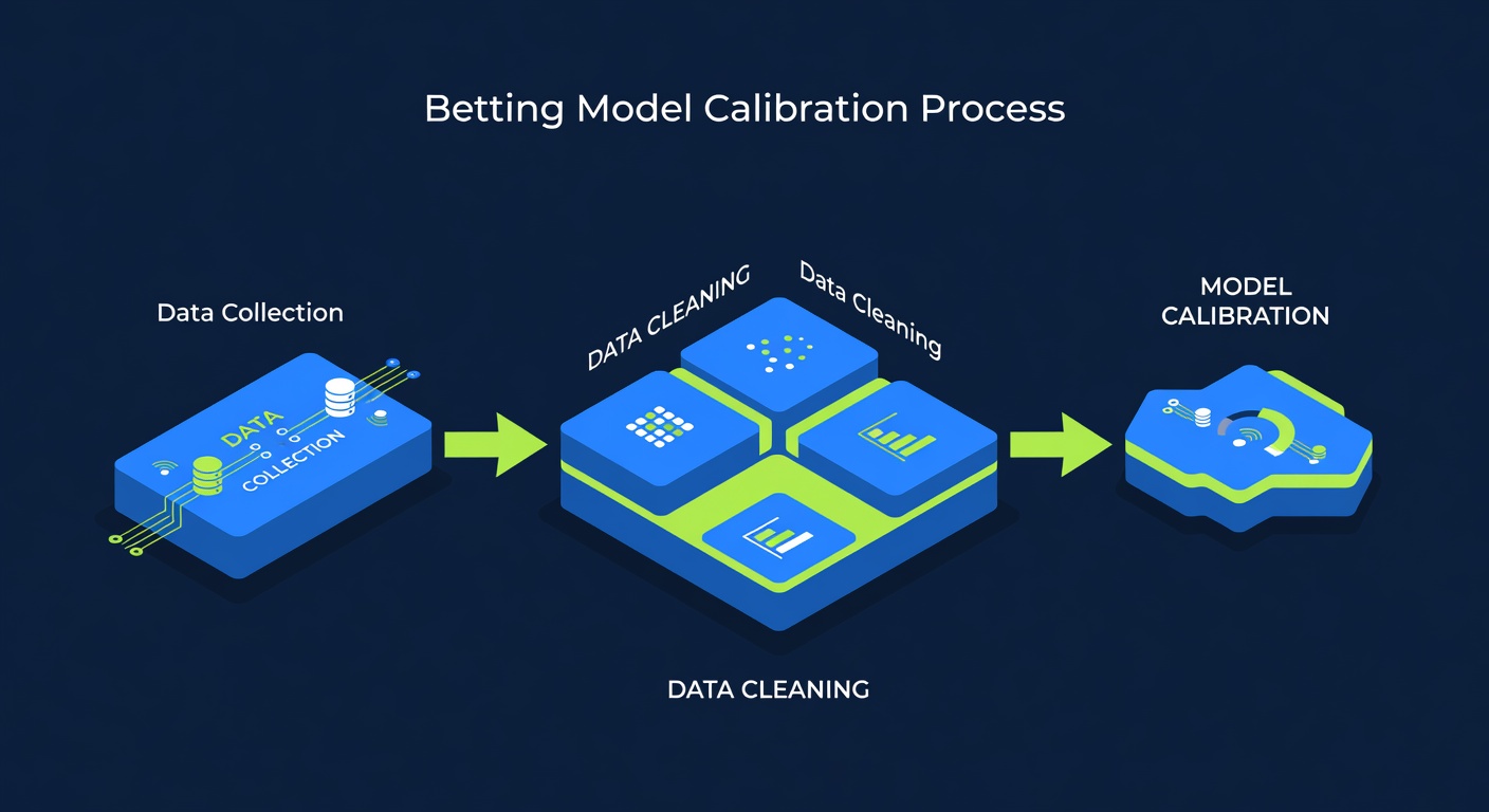 Betting model calibration process with data collection and cleaning pipeline
