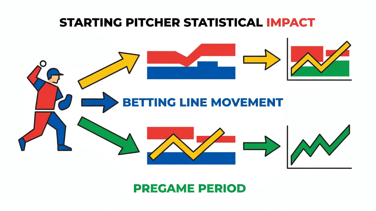Starting pitcher statistical impact on betting line movement across pregame period