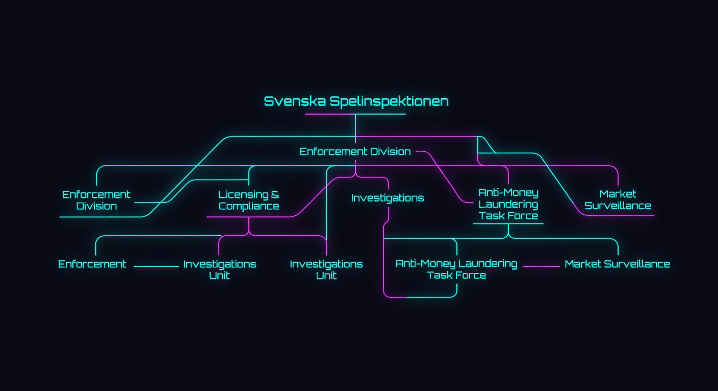 Swedish gambling regulator organizational structure with enforcement authority divisions