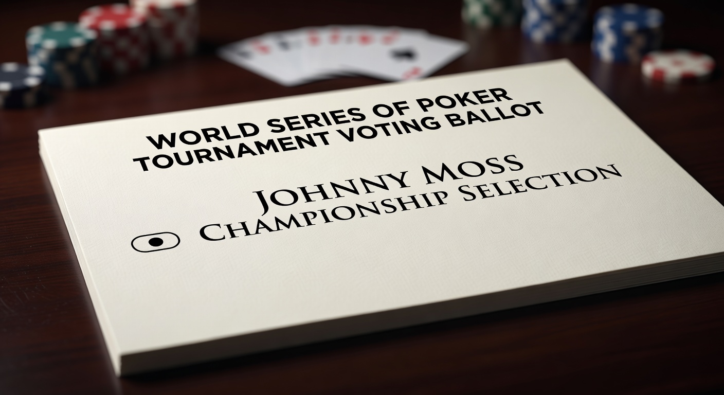 World series poker tournament voting ballot with Johnny Moss championship selection