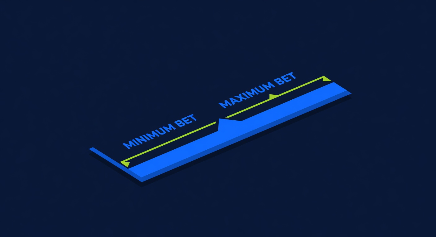Stake denomination display with minimum and maximum bet threshold markers