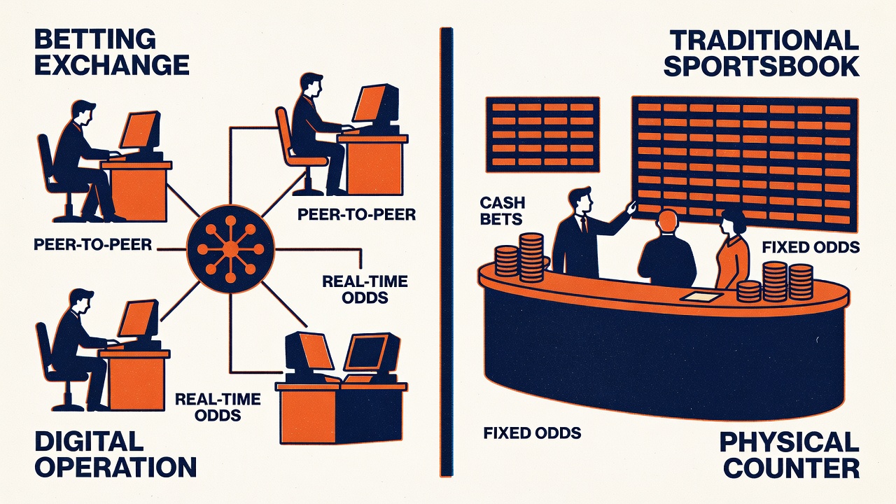 Betting exchange traditional sportsbook comparison operation