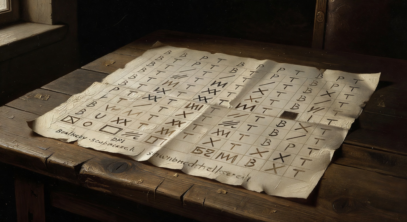 baccarat scorecard sheet with pattern tracking marks and streak notation recorded