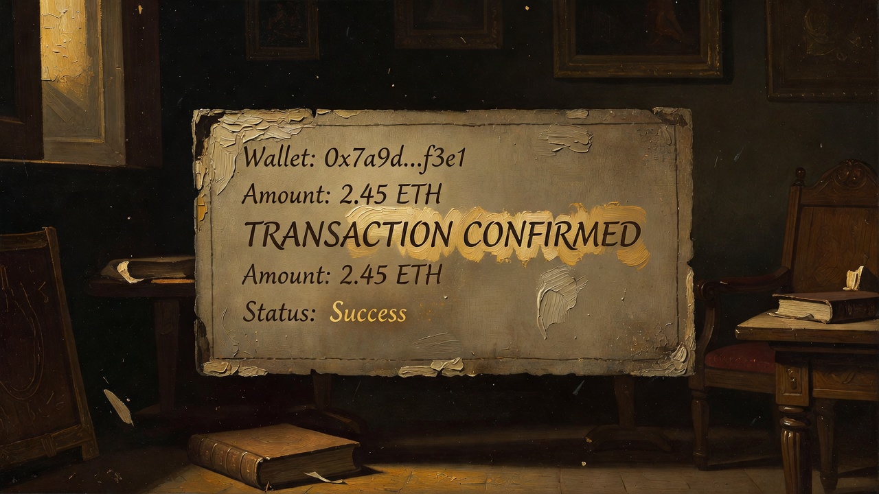 cryptocurrency blockchain wallet interface showing transaction confirmation status