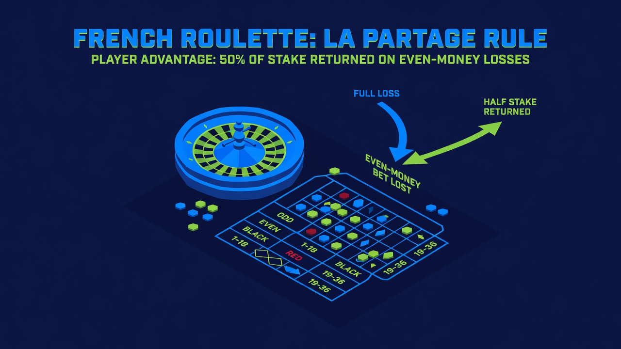French Roulette La Partage rule player advantage