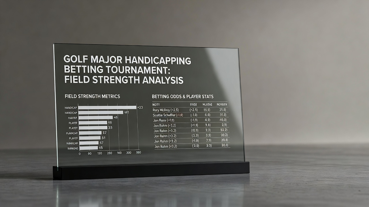 Golf major handicapping betting tournament field strength analysis