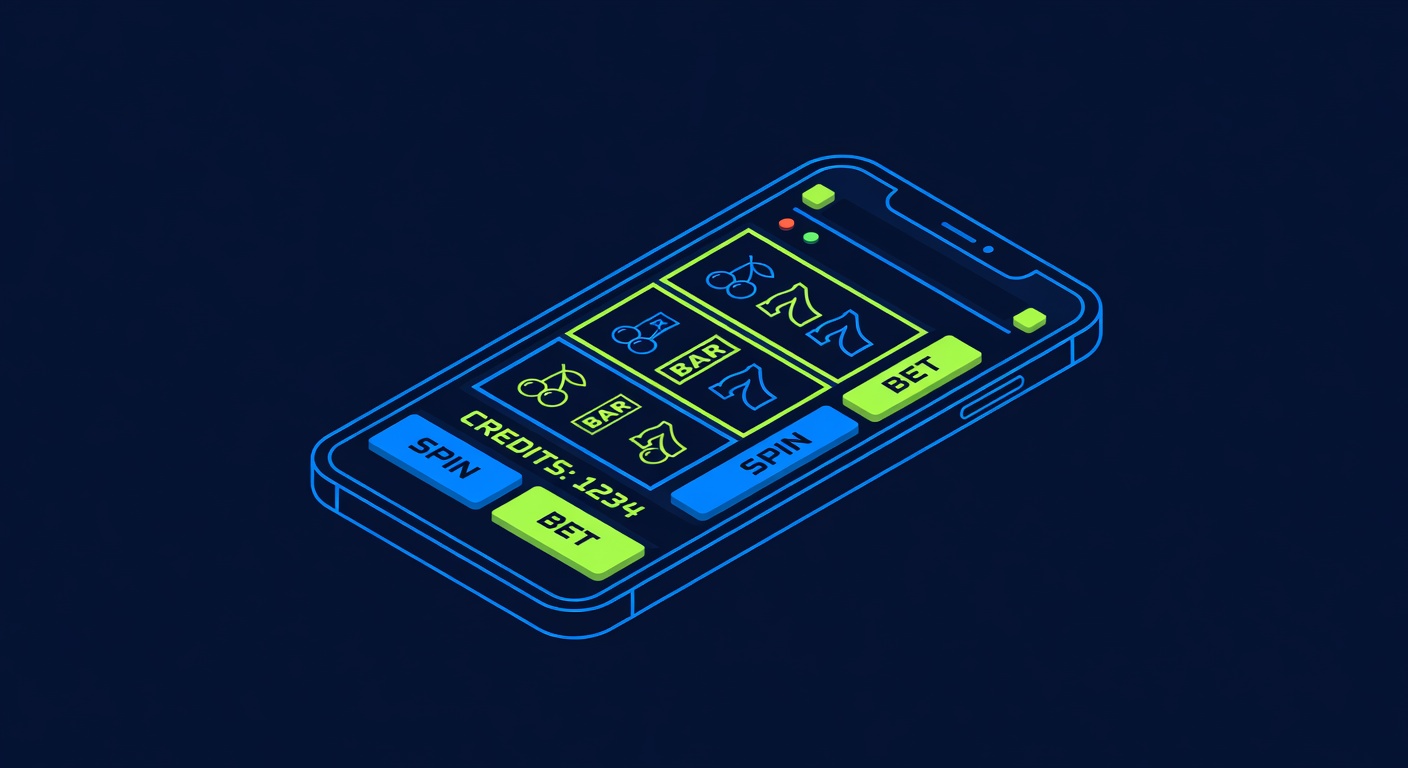 Smartphone screen displaying slot reels spinning on mobile interface