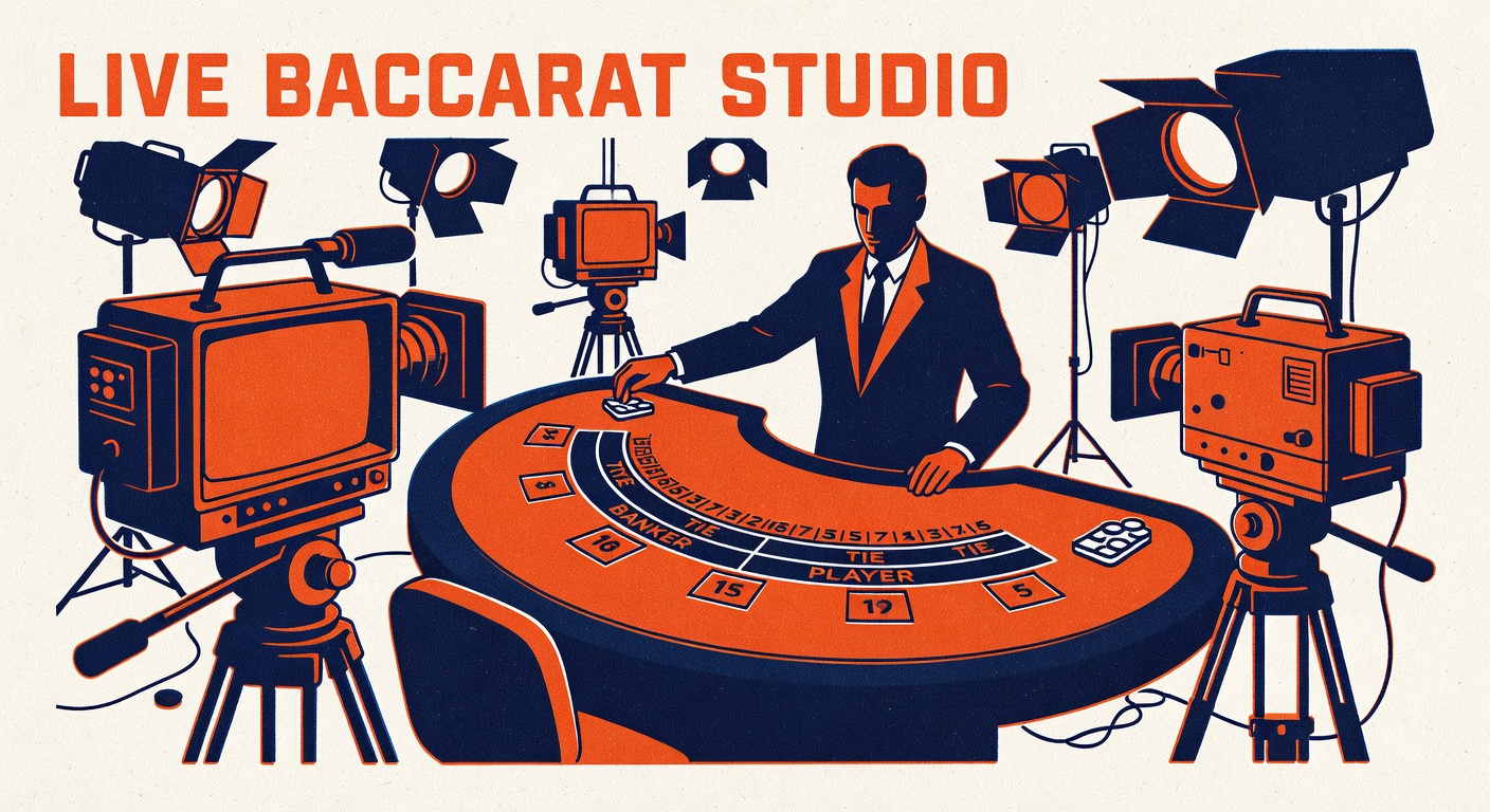 live dealer studio setup with multiple camera angles and baccarat table layout