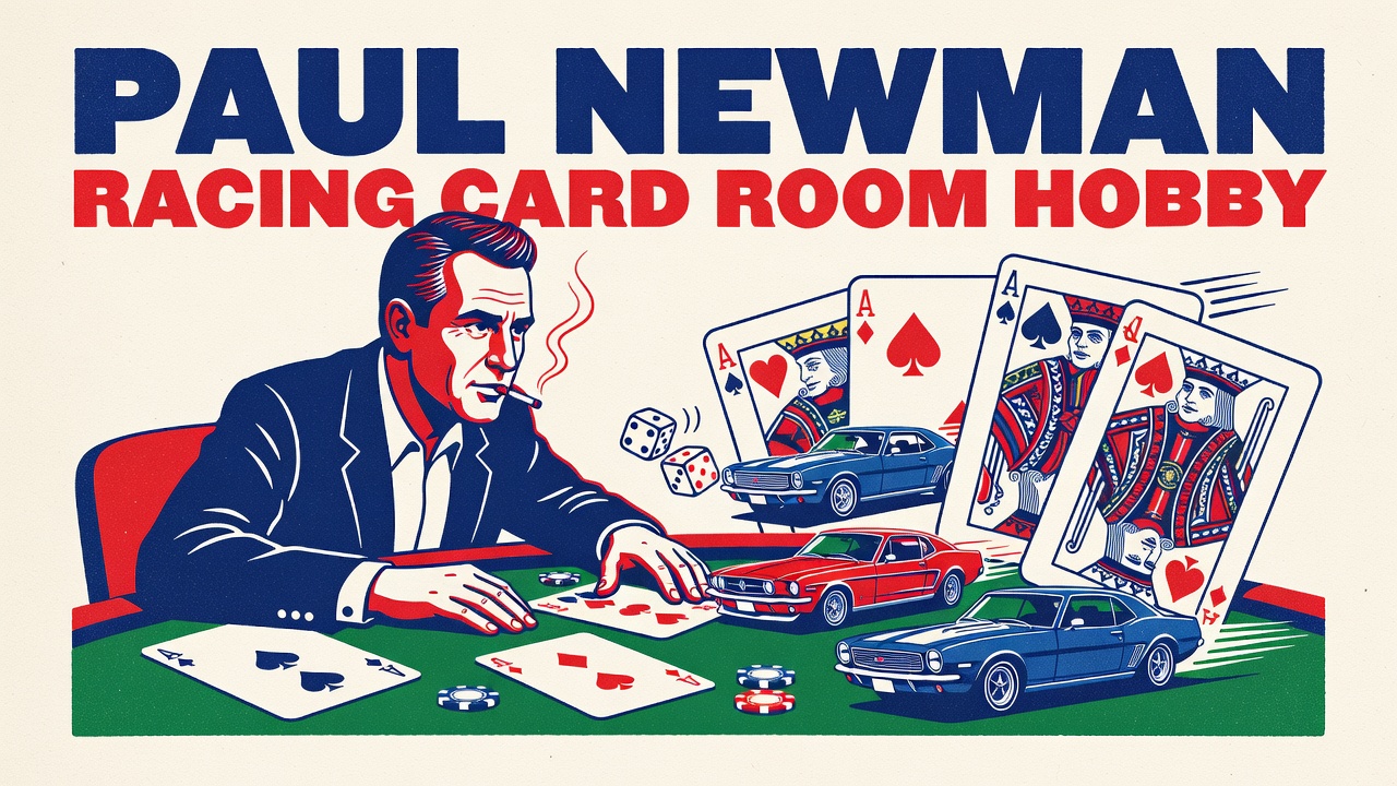 Paul Newman racing card room hobby competitive gambler interest