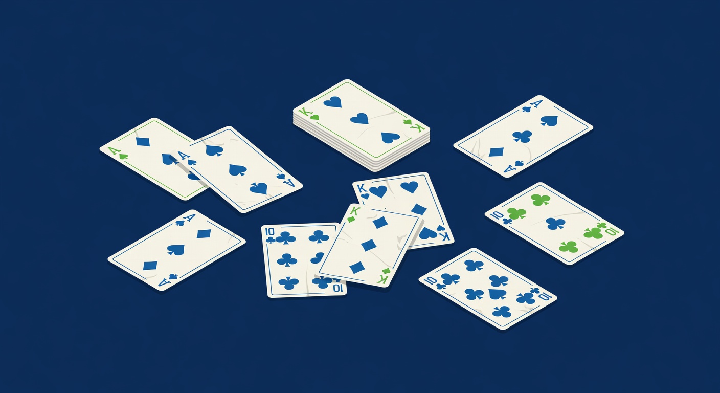 Vintage playing cards worn from Mississippi riverboat poker games