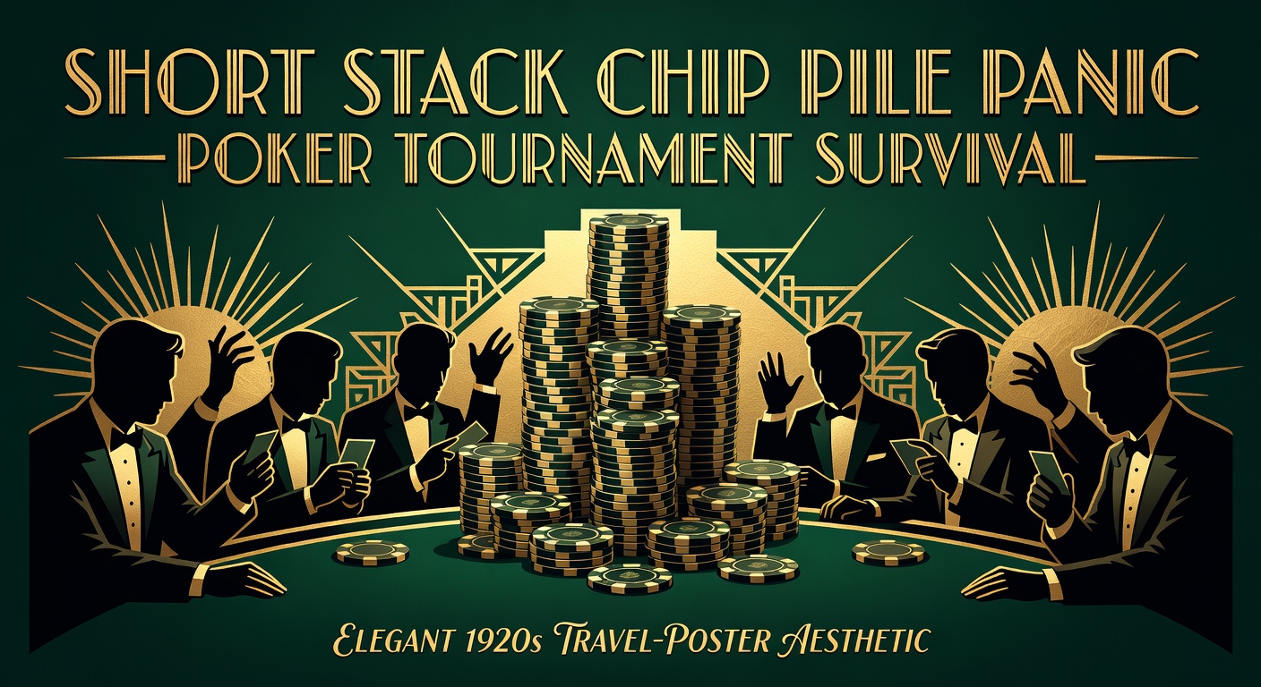 Short stack chip pile panic psychology poker tournament survival