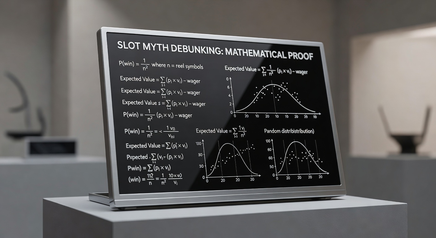 Slot myth debunking mathematical proof displayed on calculation board
