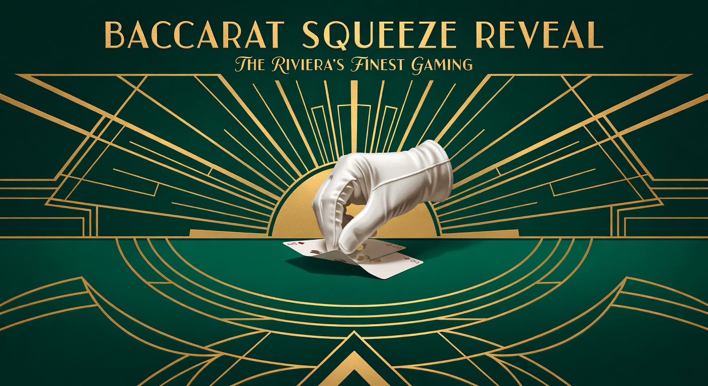 dealer hand slowly revealing card edges in baccarat squeeze reveal sequence