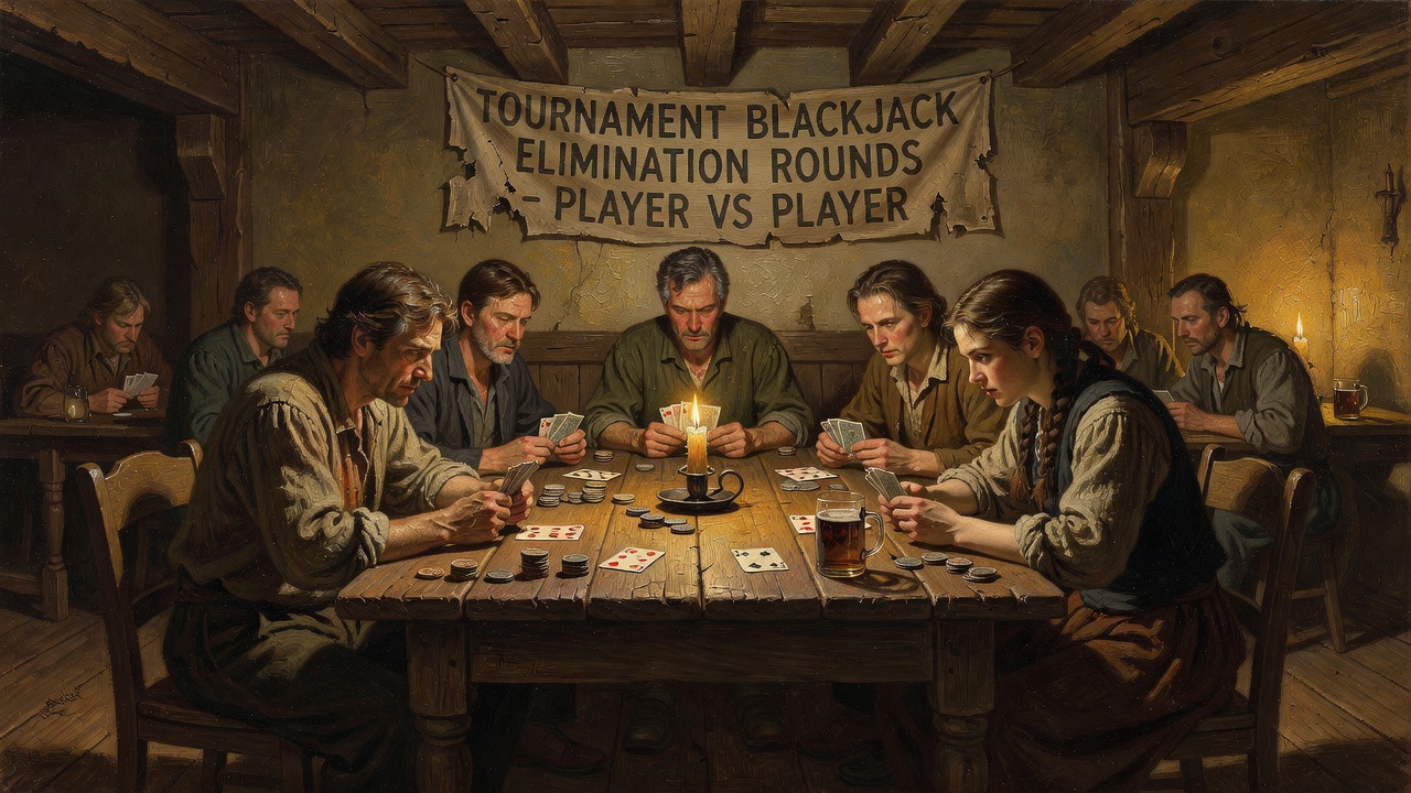 Tournament blackjack elimination rounds player versus player format