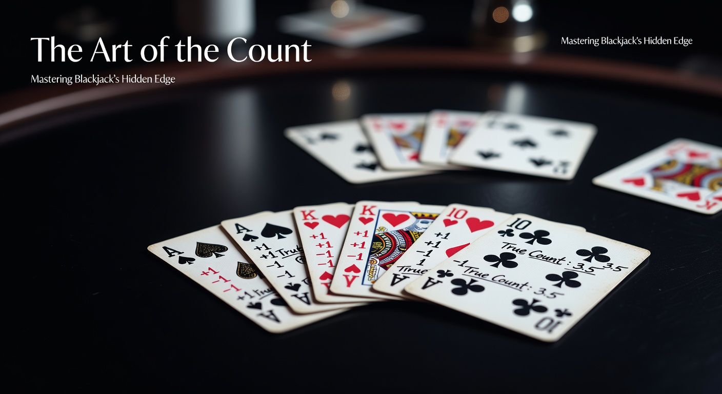 Blackjack cards with card counting notation system displayed